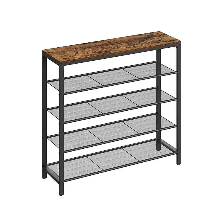 Schuhregal mit 4 Netzböden Braun