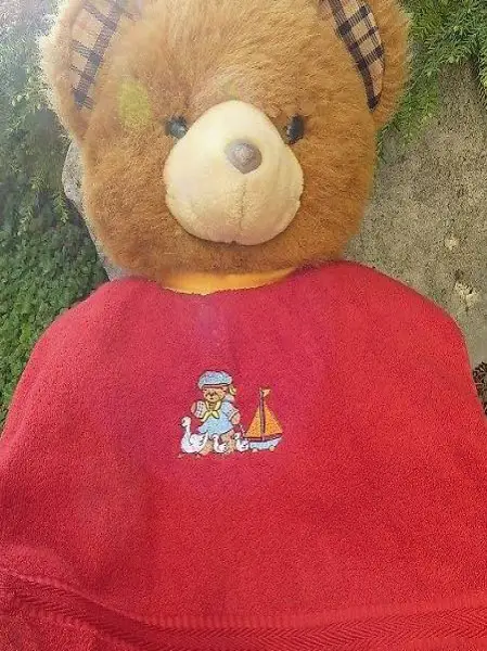 Lätzli bestickt, Bär mit Schiff