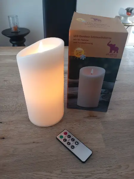 LED Echtwachskerze mit Fernbedienung