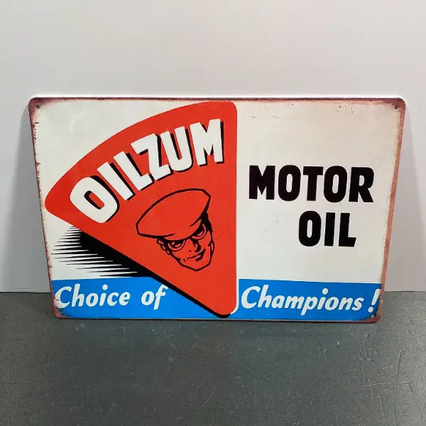 schild oilzum motor oil gas company classic oldtimer garage