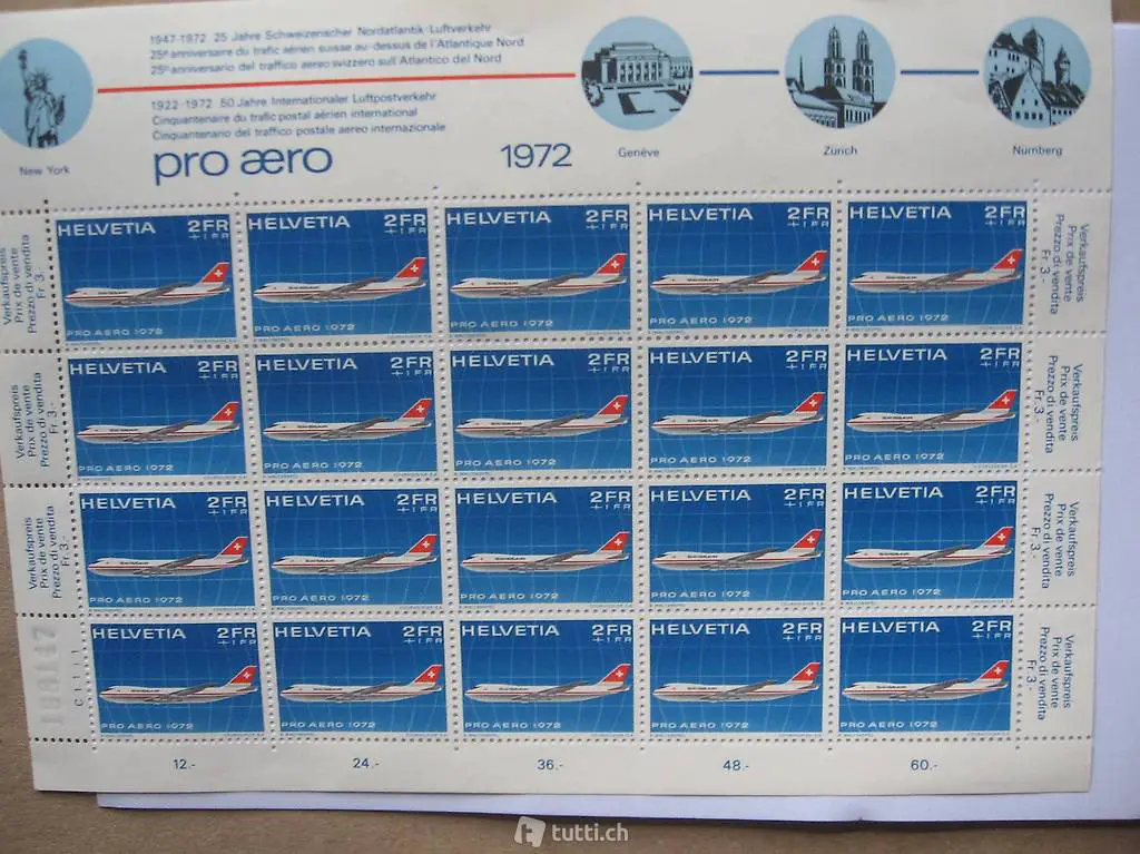 grosses Briefmarken Flugpostlot