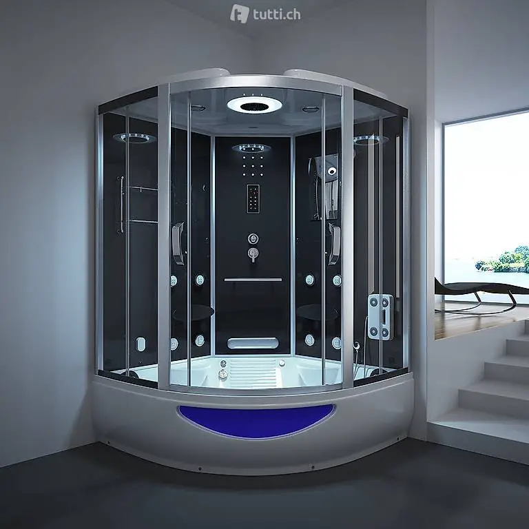  NEU Exclusive schwarz Badewanne Dusche Whirlpool Dampfsauna