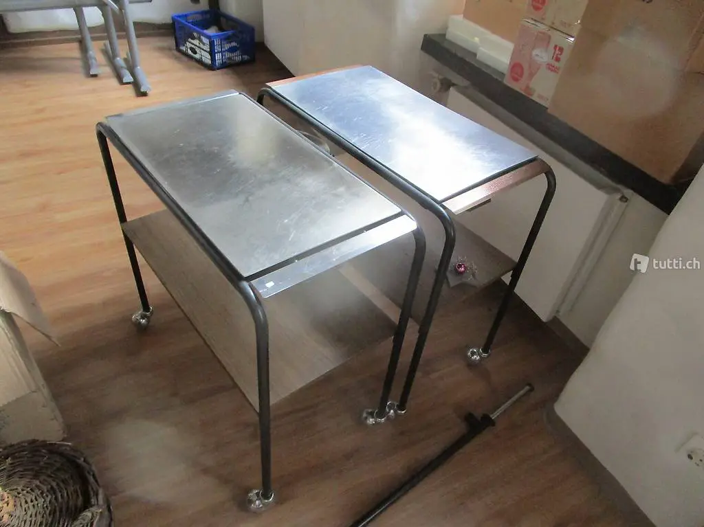 beistell tisch beheizbar mit rechauds auf rollen
