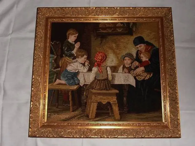 bild gobelin 58,5x 63x 4,5cm das tischgebet