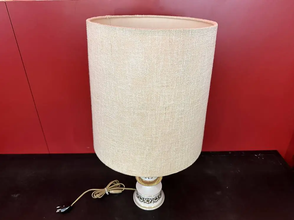 Vintage Tischlampe aus Keramik / Porzellan