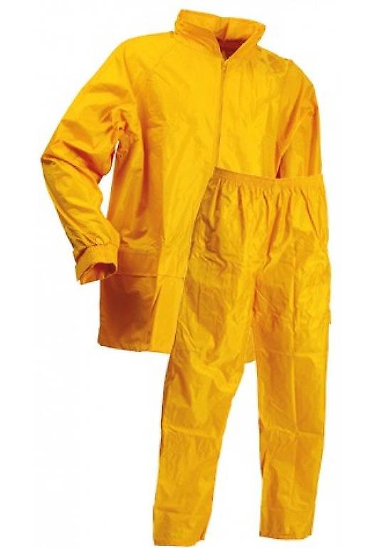 Regenanzug, 3-teilig, gelb, Gr. XL