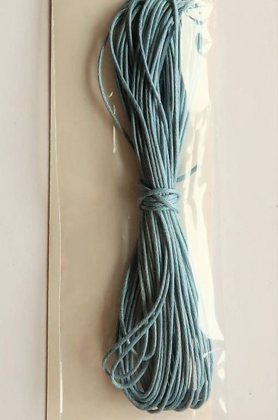 Baumwollkordel / Schmuckkordel gewachst hellblau 1mmx6m