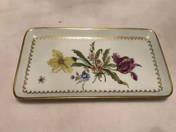 Porzellanplatte Handarbeit, 31 x 15cm