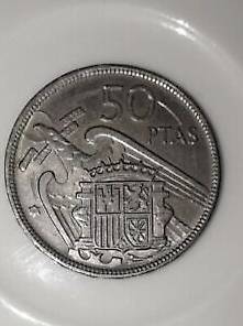 Münze Spanien 50 PTAS 1957