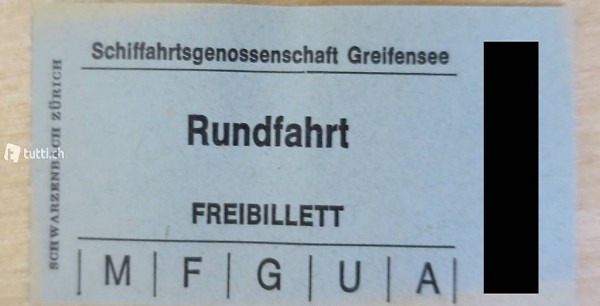 Freibillett Rundfahrt Schiffahrtsgenossenschaft Greifensee