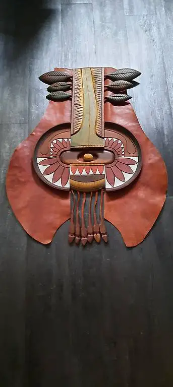 Wandschmuck - Kunst aus Leder und Palmenholz aus Kuba