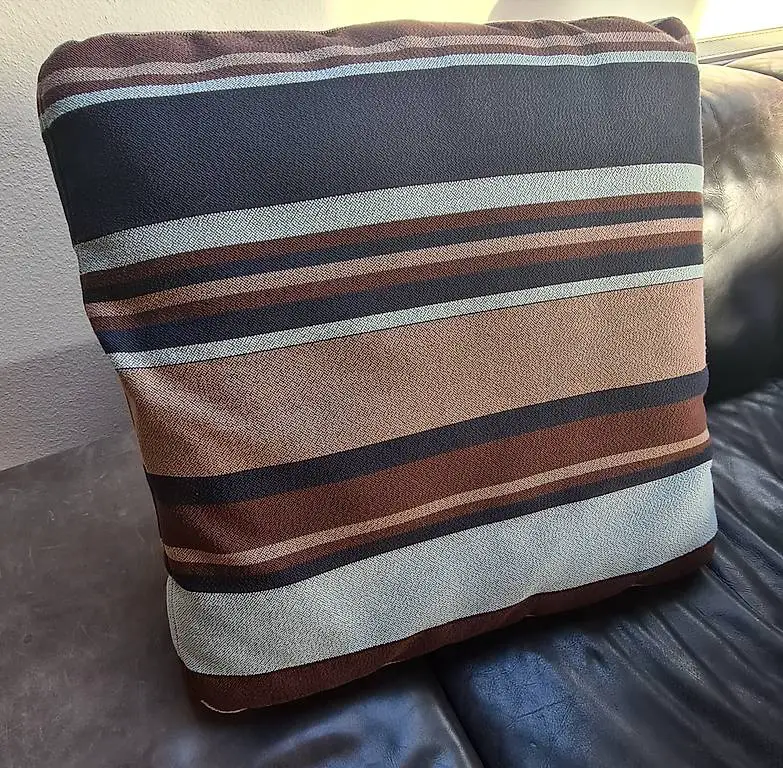 3 Kissenbezüge Dekokissen Couch Sofa Kissen Bezug blau-braun