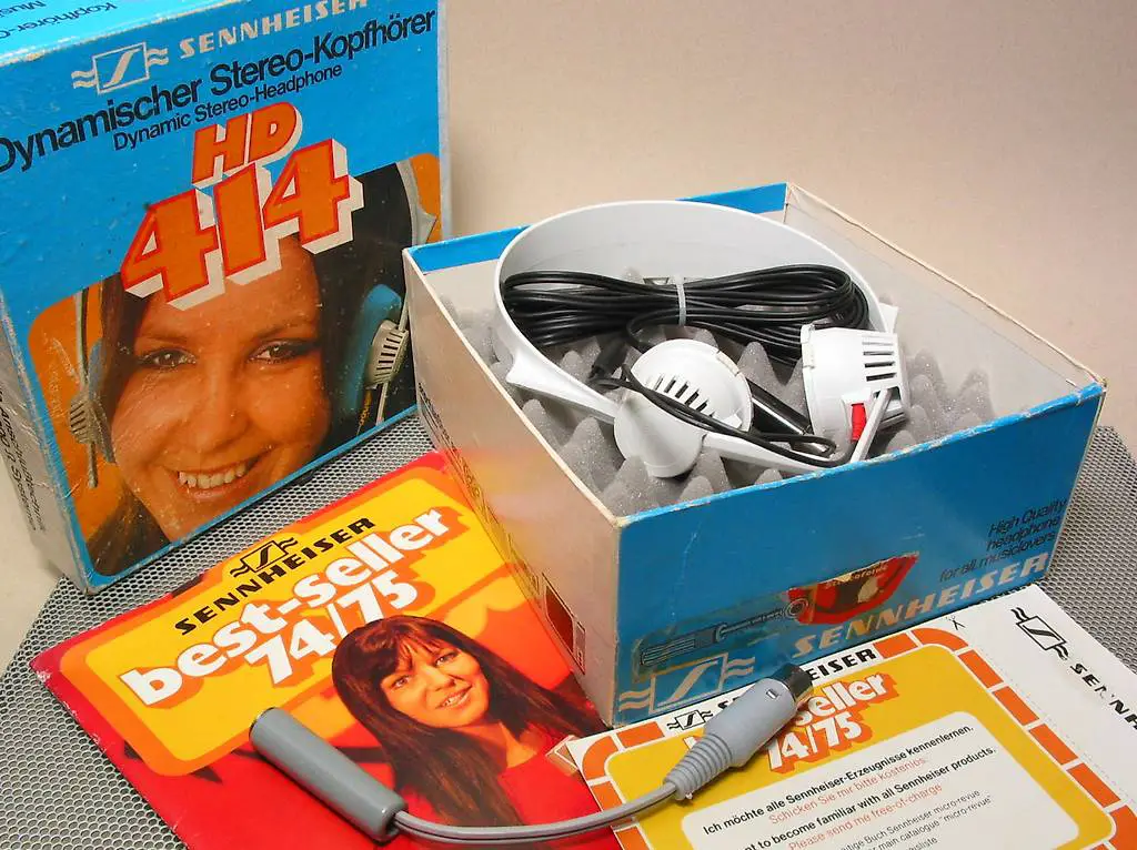 sennheiser hd414 kult kopfhörer 1974 in ovp 2000 ohm top rar