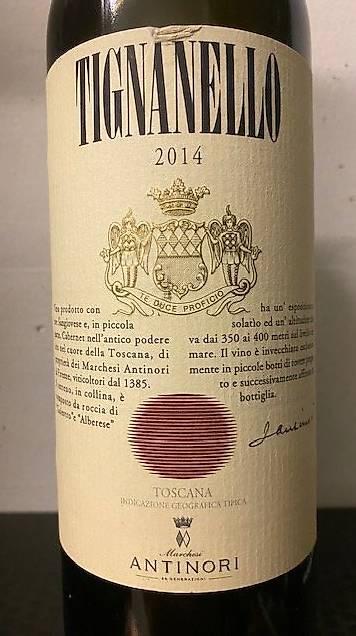 Etikette Weinflasche Tignanello Jg 2014 Antinori