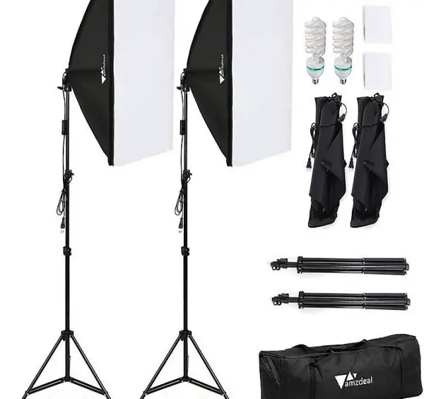  Softbox Set Fotostudio Studioleuchte Set inkl. 2 x 50x70cm