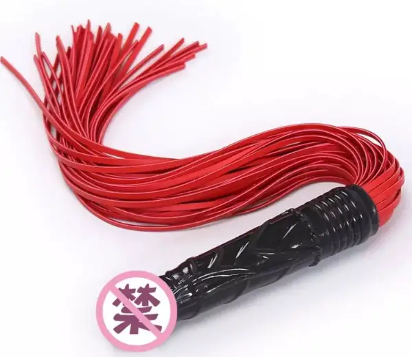 Kunstlederpeitsche mit Dildo