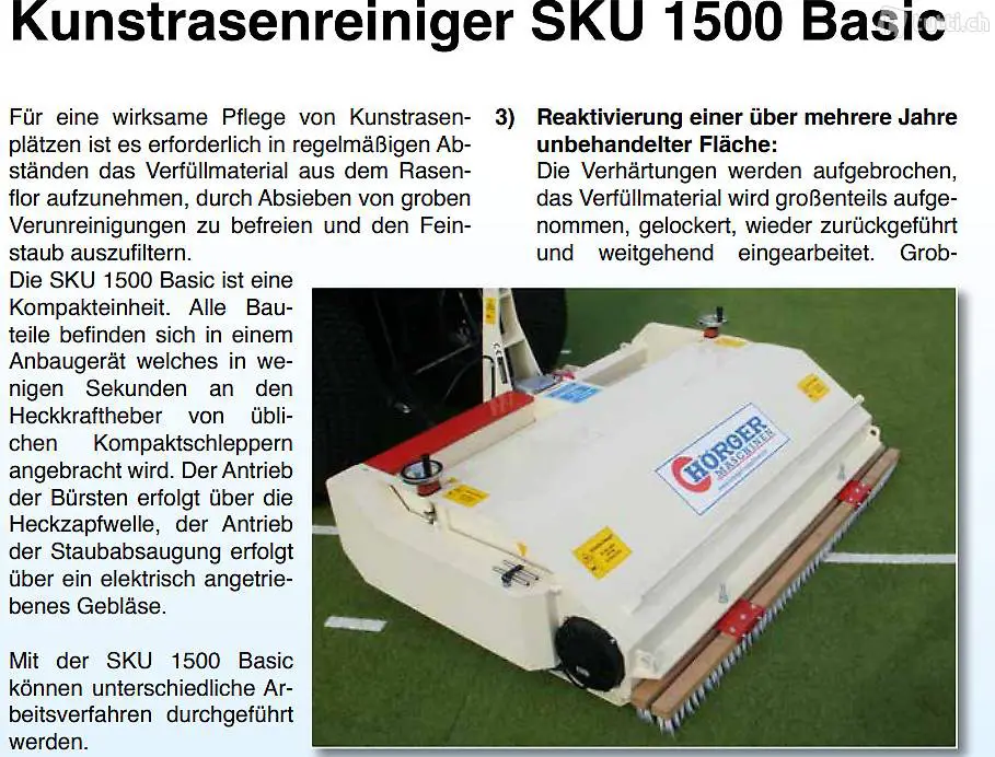  SKU Basic 1500, Kunstrasenreiniger Hörger