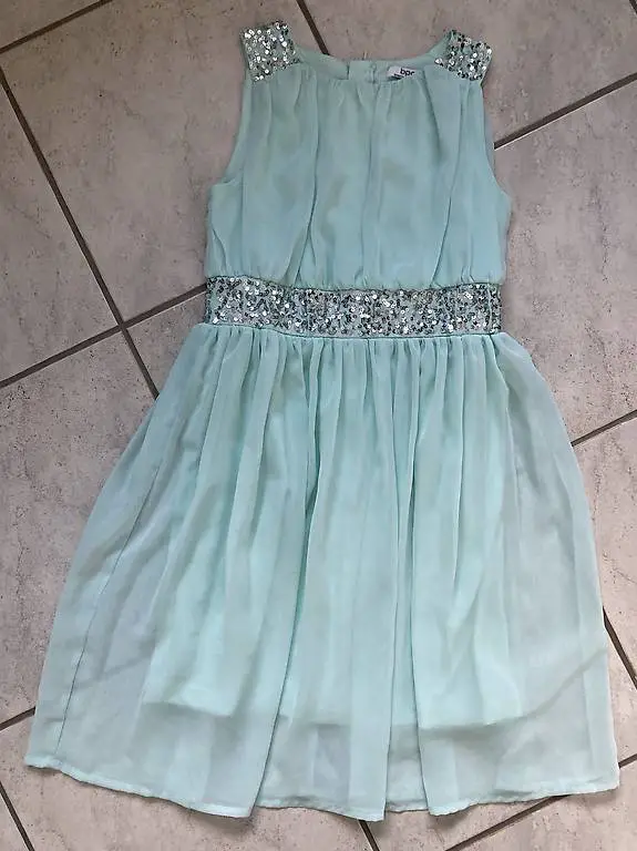 Festkleid mit Pailletten und Chiffon inkl. Bolero 140/146