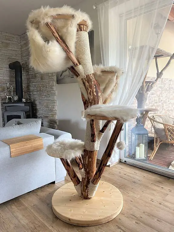 naturholz katzenbaum kratzbaum massiv unikat top quali neu