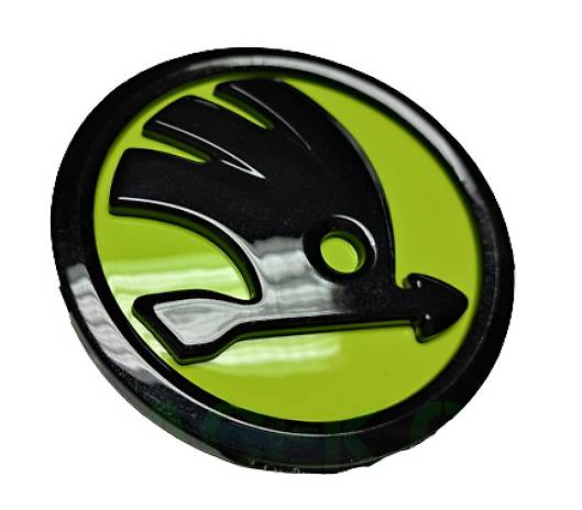 SKODA Karoq Front Logo / Emblem - Zweifarbig Originalfarben