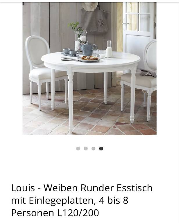 Weiben Runder Esstisch mit Einlegeplatten, 4-8 L120/200