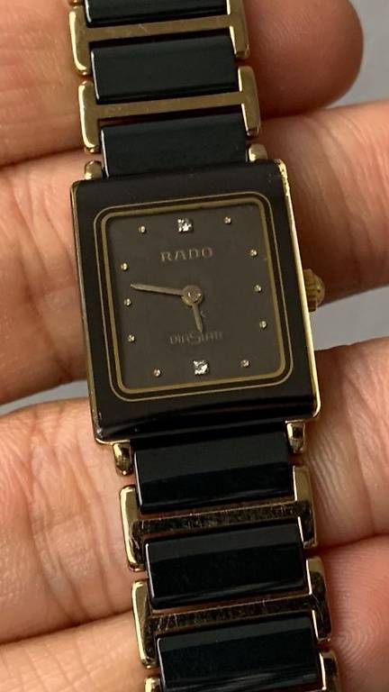 Unisex Rado 2 Diamanten Dia Star schwarz Gold Box 153.0283N