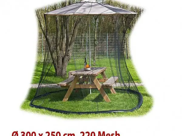  Moskitonetz für Sonnenschirme, 330 x 250 cm, 220 Mesh, schwa