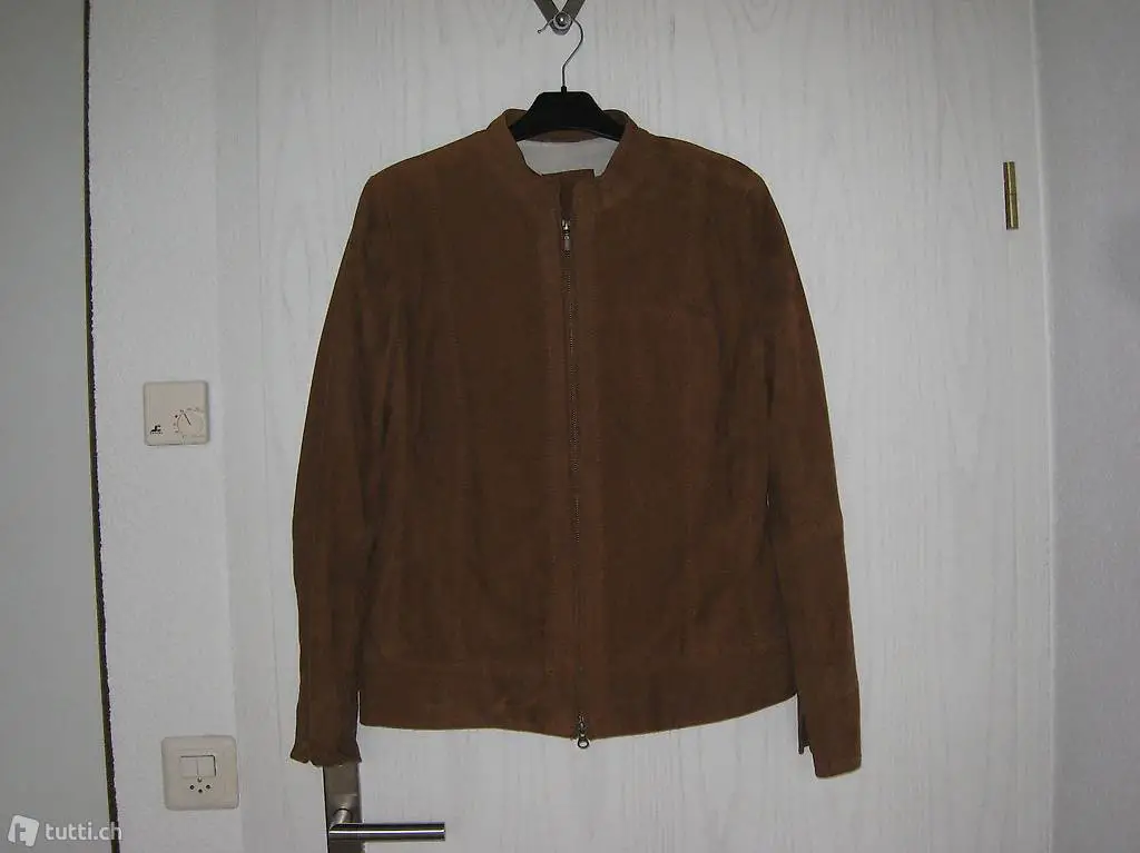 NAVYBOOT LEDERJACKE LAMMNAPPA GR. 44 WILDLEDER NEU LP 698