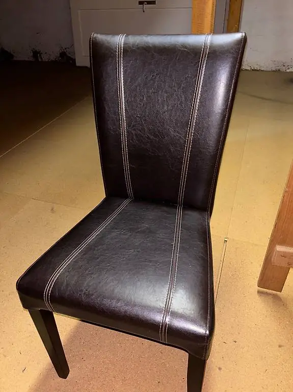 Polsterstühle Esszimmer 4x, dunkelbraun, Kunstleder