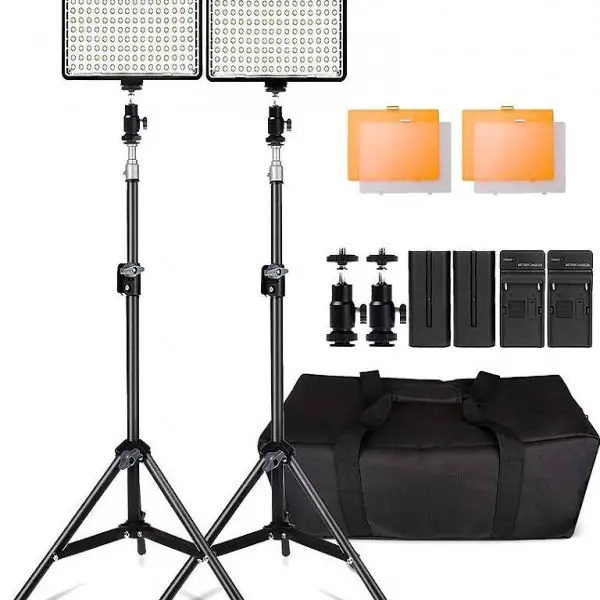  LED Video Licht, 160 Stück Dimmable LED Kamera Licht Panel