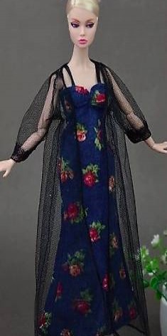 BARBIE KLEID - PYJAMA - NACHTWÄSCHE DUNKEL INKL. SCHUHE