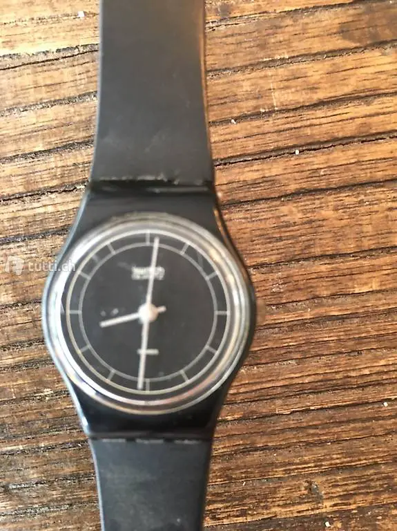 Swatch schwarze Damenuhr Vintage