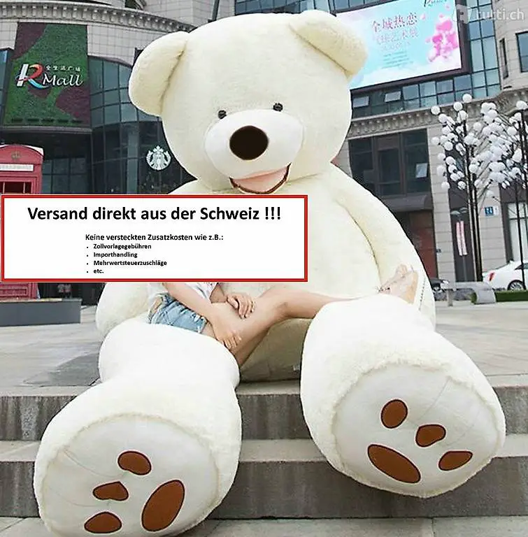 Riesen Eisbär Eis Bär Teddy Teddybär Weiss Plüsch 200cm XXL