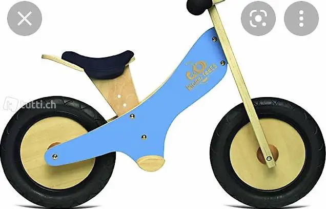 Laufrad aus Holz mit Tafel Blau Kinderfeets Classic