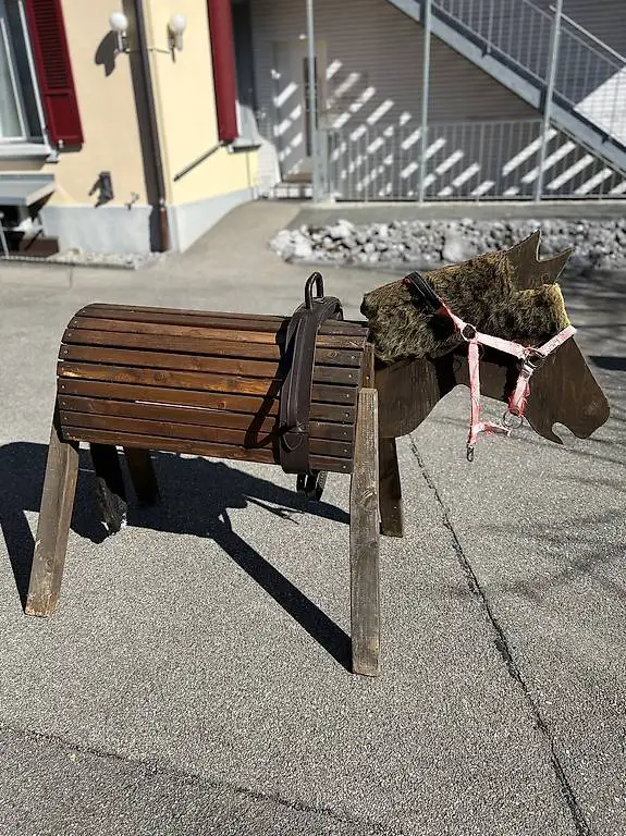 Holzpferd mit Voltigier Gurt