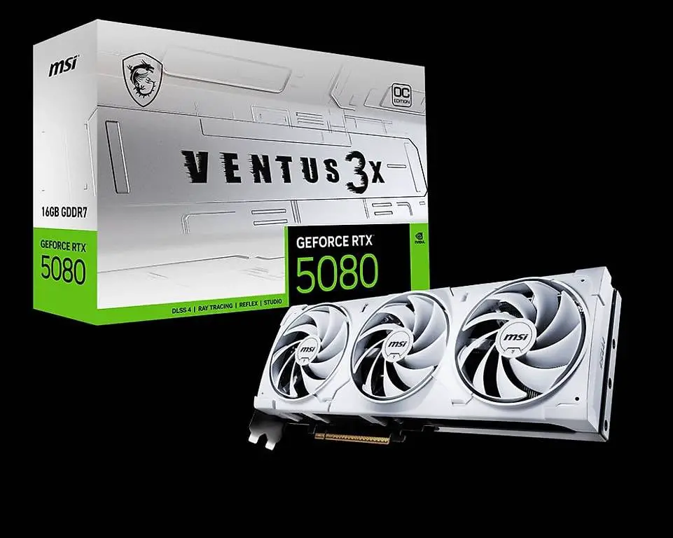 msi geforce rtx 5080 16g ventus 3x oc white
