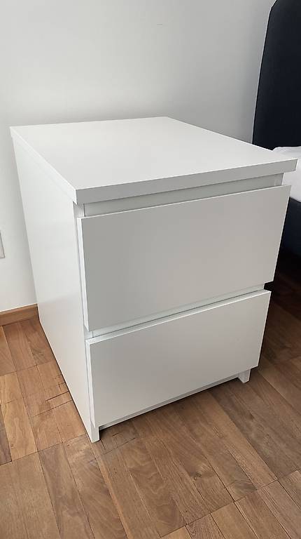 Kommode mit 2 Schubladen, weiss, 40x55 cm