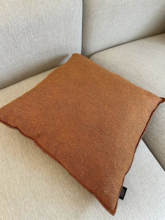 4x Sofakissen Zierkissen Bezug in senfgelb