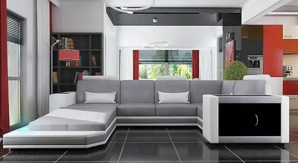  ECKSOFA TEXTIL STOFF COUCH SOFA WOHNLANDSCHAFT