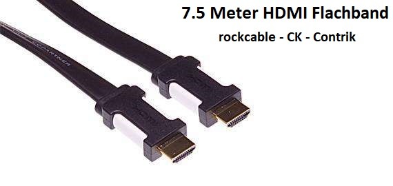 HDMI Länge 7.5 Meter Flach Kabel Neu