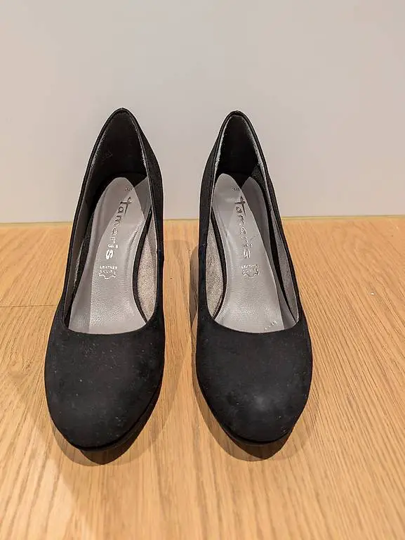 Tamaris Pumps Damen schwarz (Velours-Optik) , 38