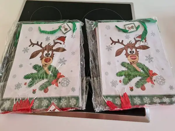 WEIHNACHTSTASCHEN 12 STK IM PLASTIK. 15 FR.