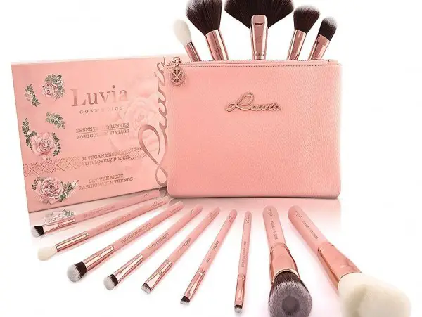  Makeup Pinsel Set inkl. Kosmetiktasche für Schminke