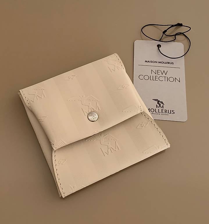 MAISON MOLLERUS Geld Karten Etui Kander pearl silber, NEU