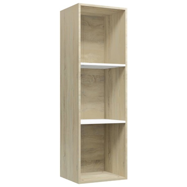  Bücherregal/TV-Schrank Weiss Sonoma-Eiche 36x30x114cm Spanp..