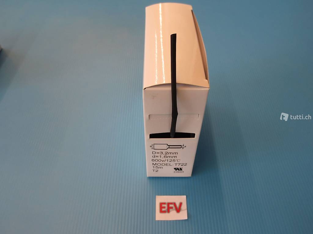  Schrumpfschlauch Box 15 Meter schwarz von 3,2mm auf 1,6mm