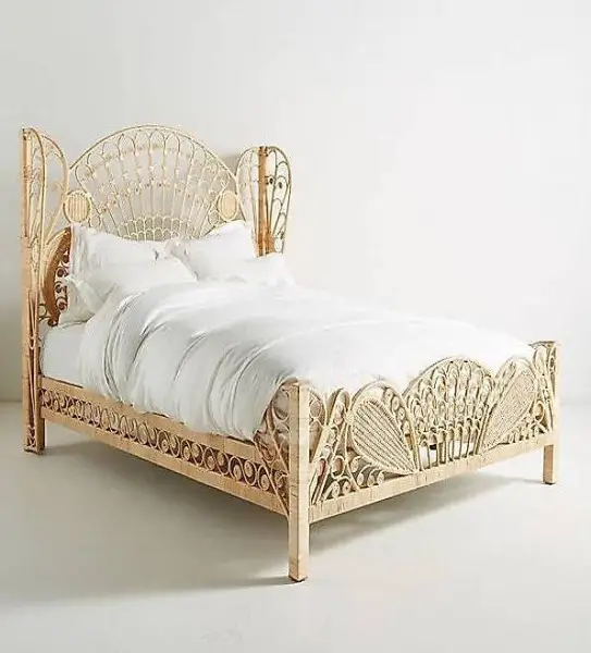  Einzelbett Doppelbett Betten Rattanbett Rattan Bett Schlaf