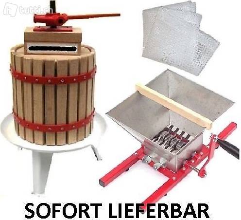  NEU 18 Ltr Obstpresse + 7 Ltr Obstmühle Inkl. Netz