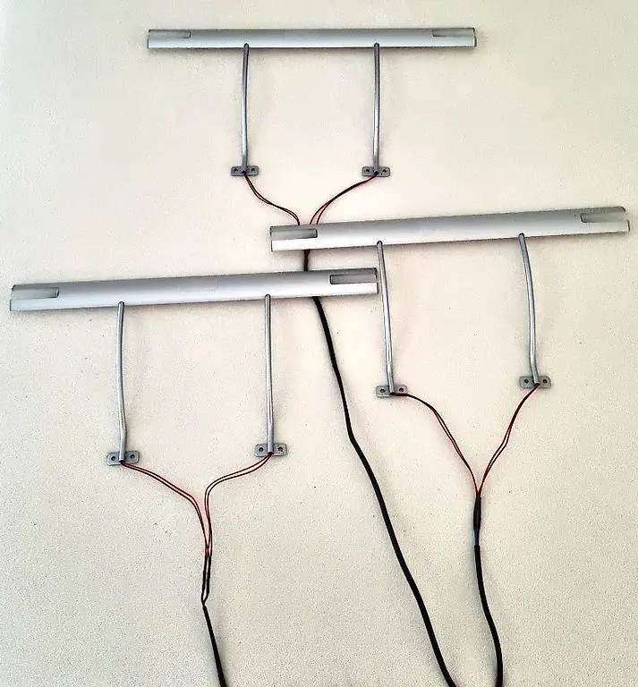3er Set Aufbauleuchte mit Schalter u. Stecker, komplett