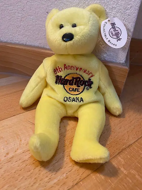 Hard Rock Café Beanie Bear gelb, 8th Anniversary Osaka